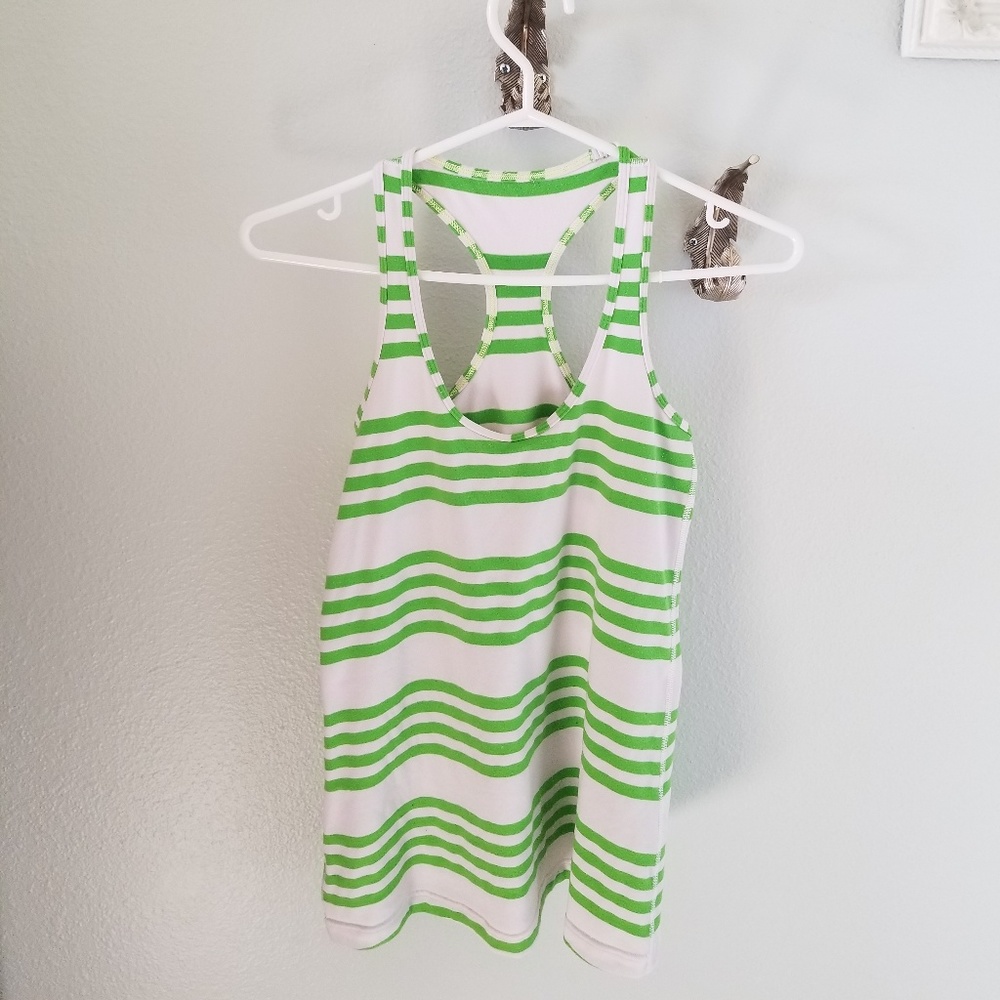 Lululemon cool racerback (Size 8) Green/white